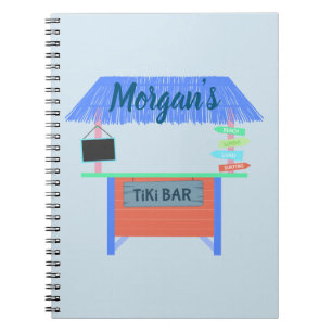 Caderno Espiral Bar Tiki em azul