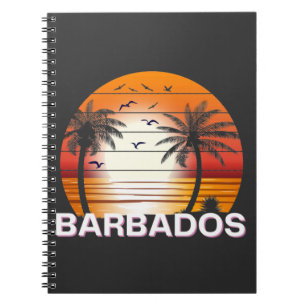 Caderno Espiral Barbados Vintage Palm Trees Summer Beach