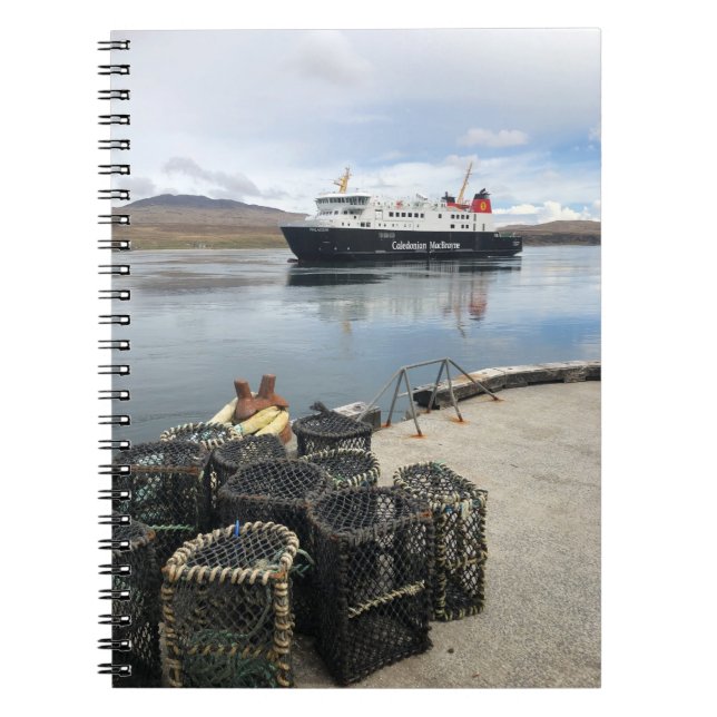 Caderno Espiral Barca a vapor para Islay na Escócia (Frente)