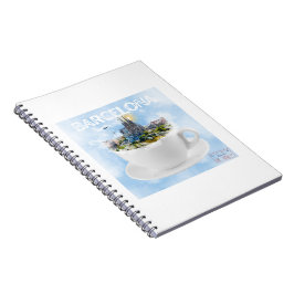 Caderno Espiral Barcelona em um Teacup - Sagrada Familia Skyline