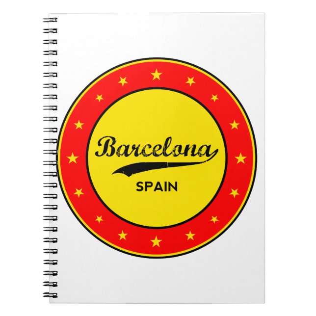 Caderno Espiral Barcelona, Espanha, círculo (Frente)