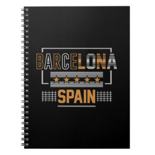 Caderno Espiral Barcelona Espanha Tipografia Moderna Viagem Design