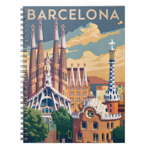 Caderno Espiral Barcelona Espanha vintage