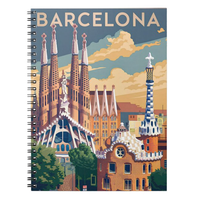 Caderno Espiral Barcelona Espanha vintage (Frente)