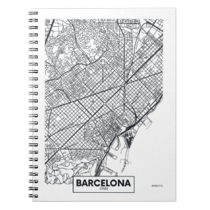 Caderno Espiral Barcelona, mapa da cidade da espanha