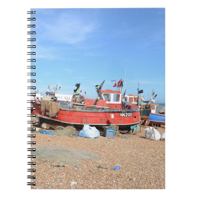 Caderno Espiral Barco de Pesca de Hastings (Frente)