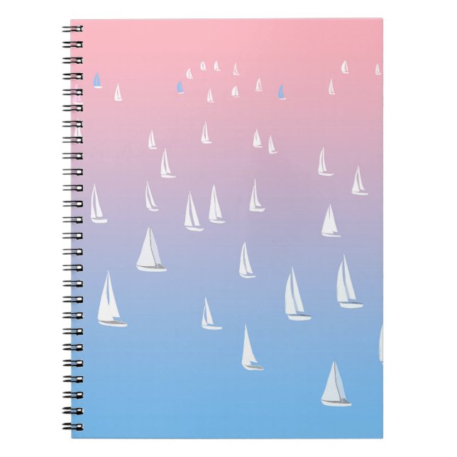Caderno Espiral Barcos à vela no oceano (Frente)