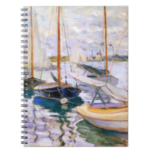 Caderno Espiral Barcos à vela no Sena do Petit Claude Monet     