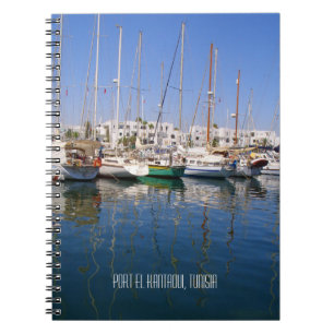 Caderno Espiral Barcos Tunísia do beira-rio do porto do EL