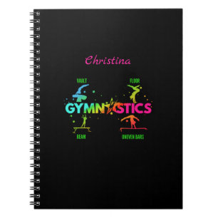 Caderno Espiral Bares de ginástica feminina