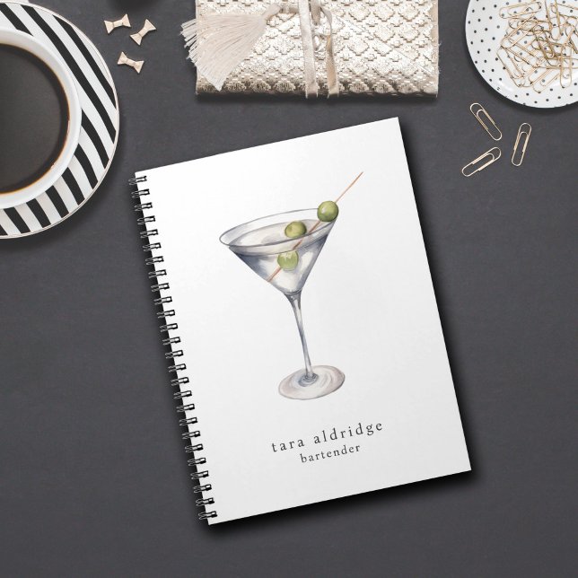 Caderno Espiral Barman Profissional de Cocktail Martini (Criador carregado)