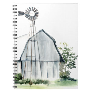 Caderno Espiral Barn de Cinza de Aquarela