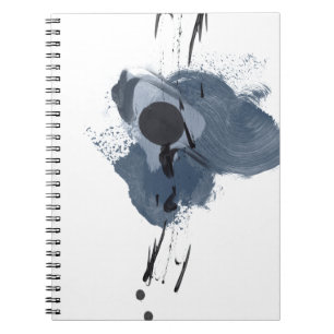 Caderno Espiral Barra azul e preta II  Tinta preta azul