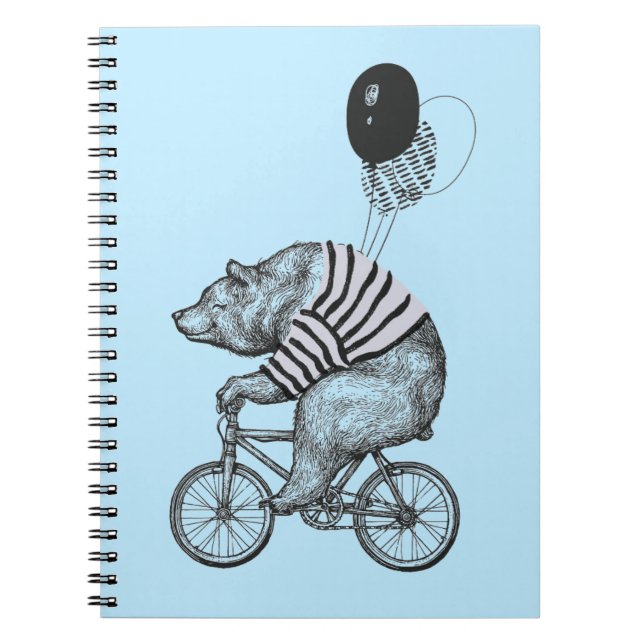 Caderno Espiral Barra de Bicicletas de Balão (Frente)