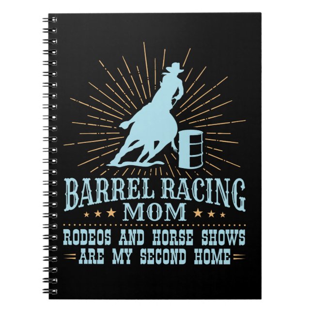 Caderno Espiral Barrel Racing Mãe Rodeos Segunda Casa (Frente)