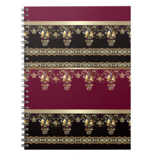 Caderno Espiral Barroco decorativo abstrato árabe oriental ornamen