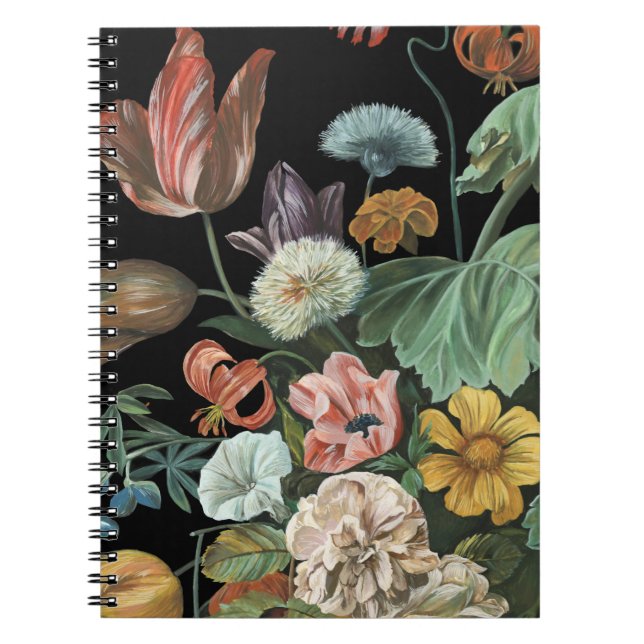 Caderno Espiral Barroco Floral - Buquê das Flores (Frente)