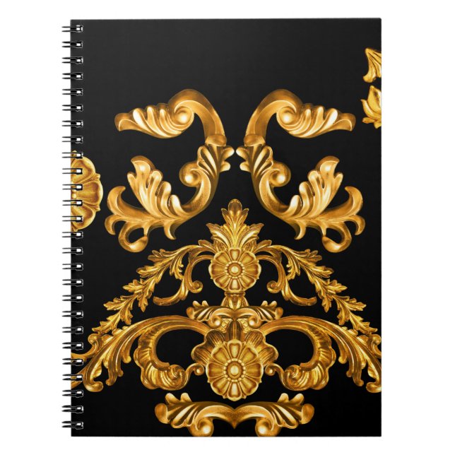 Caderno Espiral Barroco ouro, Elementos Ornamentais (Frente)