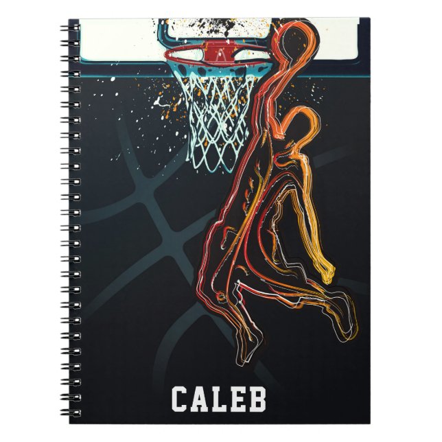 Caderno Espiral Basball Dunk Jump Disparou Moderno Urbano Legal (Frente)