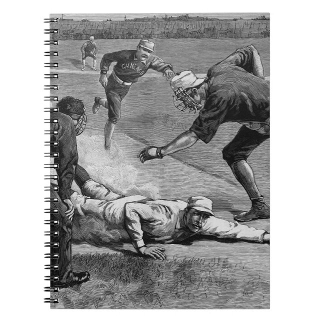 Caderno Espiral Baseball Antigo por Thure De Thulstrup, 1885 (Frente)