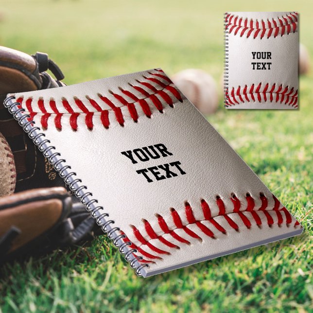 Caderno Espiral Baseball com texto personalizável (Criador carregado)