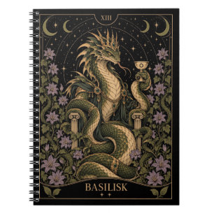 Caderno Espiral Basilisco, Arte do Tarot Starlit