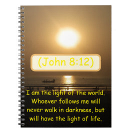 Caderno Espiral Bask na Luz da Vida: Para a Alma John 8:12