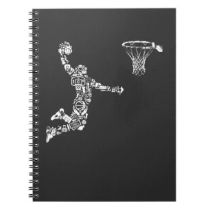 Caderno Espiral Basketball Player Athlete Dunk Art Sportsman
