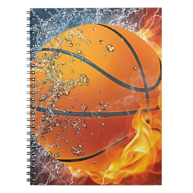 Caderno Espiral Basquete flamejante (Frente)