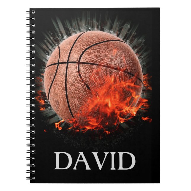 Caderno Espiral Basquete Flaming (Frente)