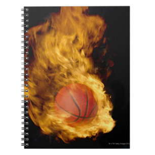 Caderno Espiral Basquetebol no fogo (composto digital)