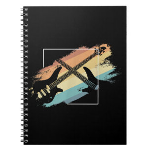 Caderno Espiral Bass Musical Do Leitor De Música Retro Da Guitarr