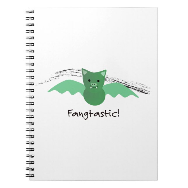 Caderno Espiral Bat Verde Fangtástico (Frente)