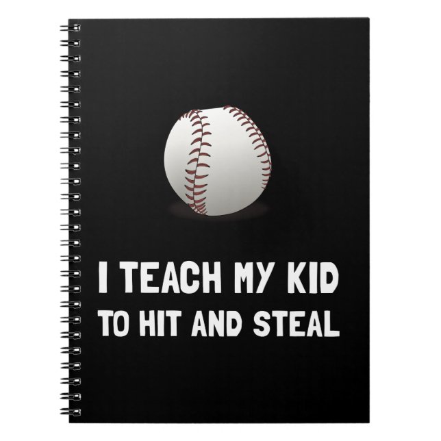 Caderno Espiral Bata e roube o basebol (Frente)