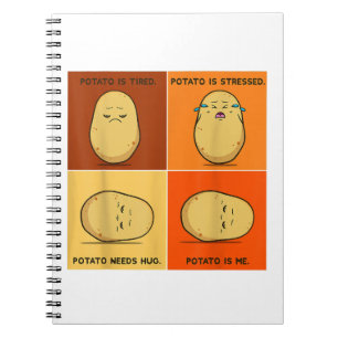 Caderno Espiral Batata Spud Legume Raiz Tater Amante Vegano Keto 