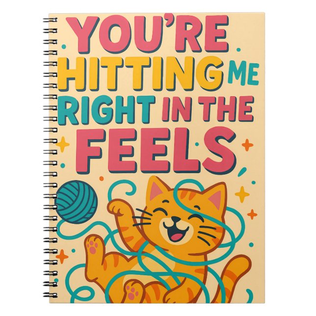 Caderno Espiral Bate-me no notebook da Gata de Sentimentos (Frente)
