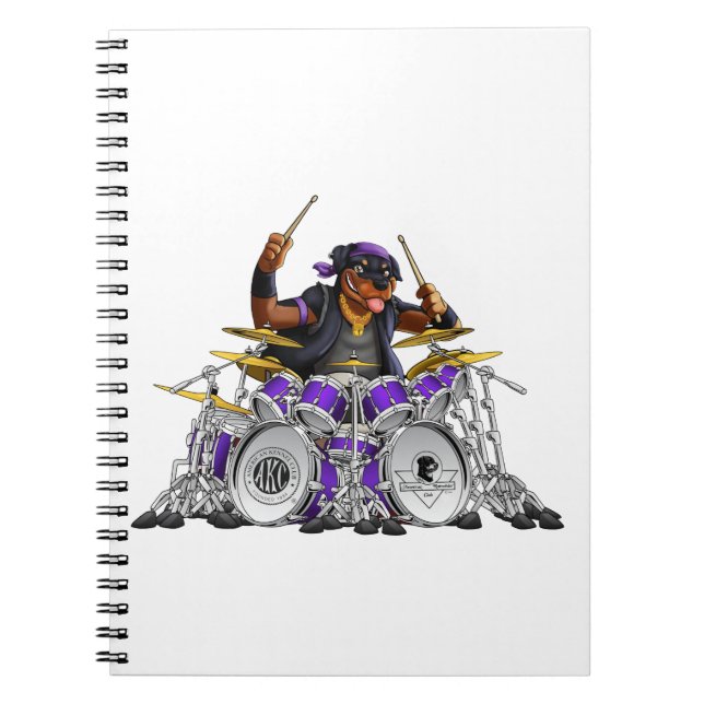 Caderno Espiral Baterista de Rockin Rottie (Frente)