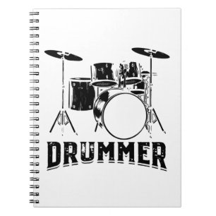 Caderno Espiral baterista Presentes para músicos de tambor