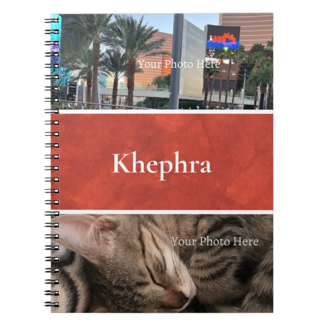 Caderno Espiral Batik Name e Photo Collage Notebook (Frente)