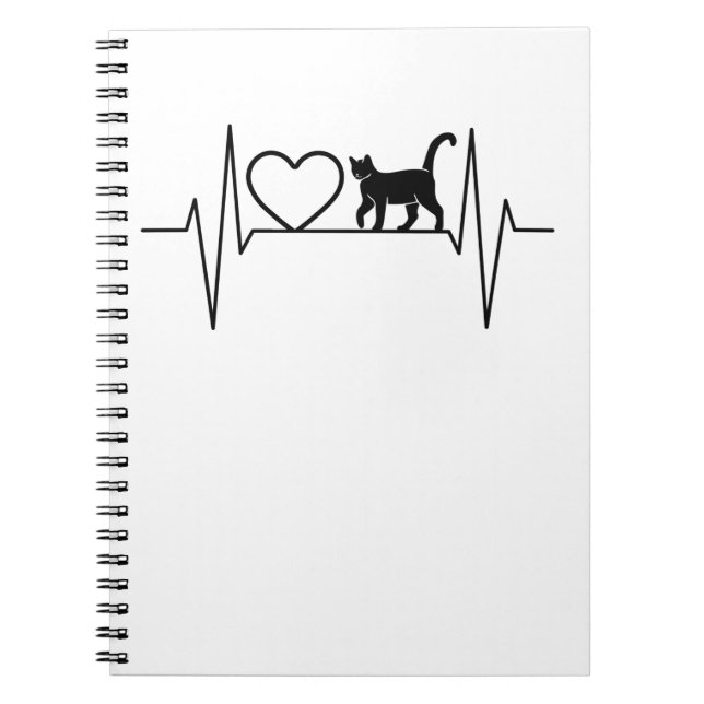 Caderno Espiral Batimento cardíaco de gato (Frente)