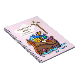 Caderno Espiral Batismo Arca de Noé Netas Personalizado