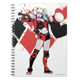 Caderno Espiral Batman Harley Quinn Hearts & Diamantes Splatter