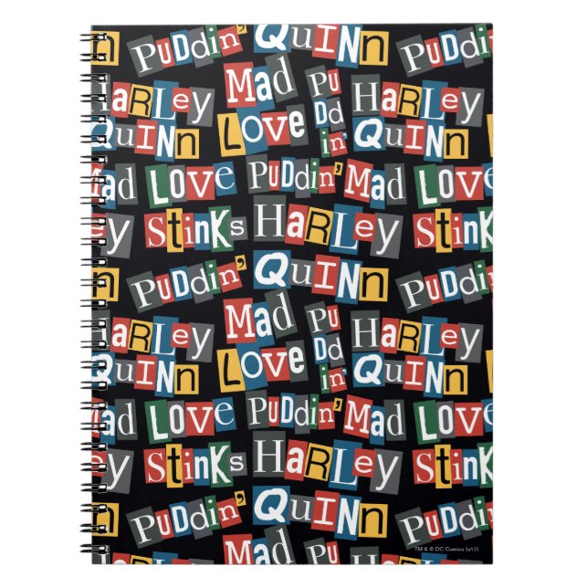 Caderno Espiral Batman | Harley Quinn Ransom Note Style (Frente)