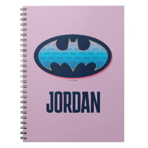 Caderno Espiral Batman Símbolo rosa e azul