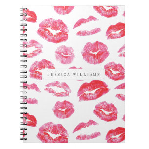 Caderno Espiral Batom Lipsense da aguarela