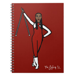 Caderno Espiral Baton Twirler - Cor - de - Branco Vermelho Destaqu