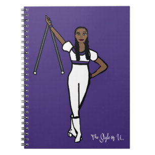 Caderno Espiral Baton Twirler - Cor Roxa Branca - Destaque B