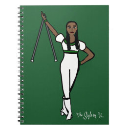Caderno Espiral Baton Twirler - Destaque Verde Branco B