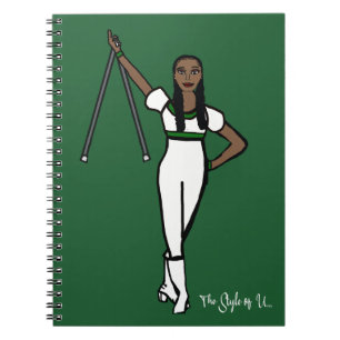 Caderno Espiral Baton Twirler - Destaque Verde Branco B