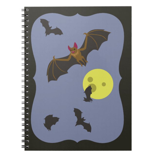 Caderno Espiral Bats de Halloween Spooky (Frente)
